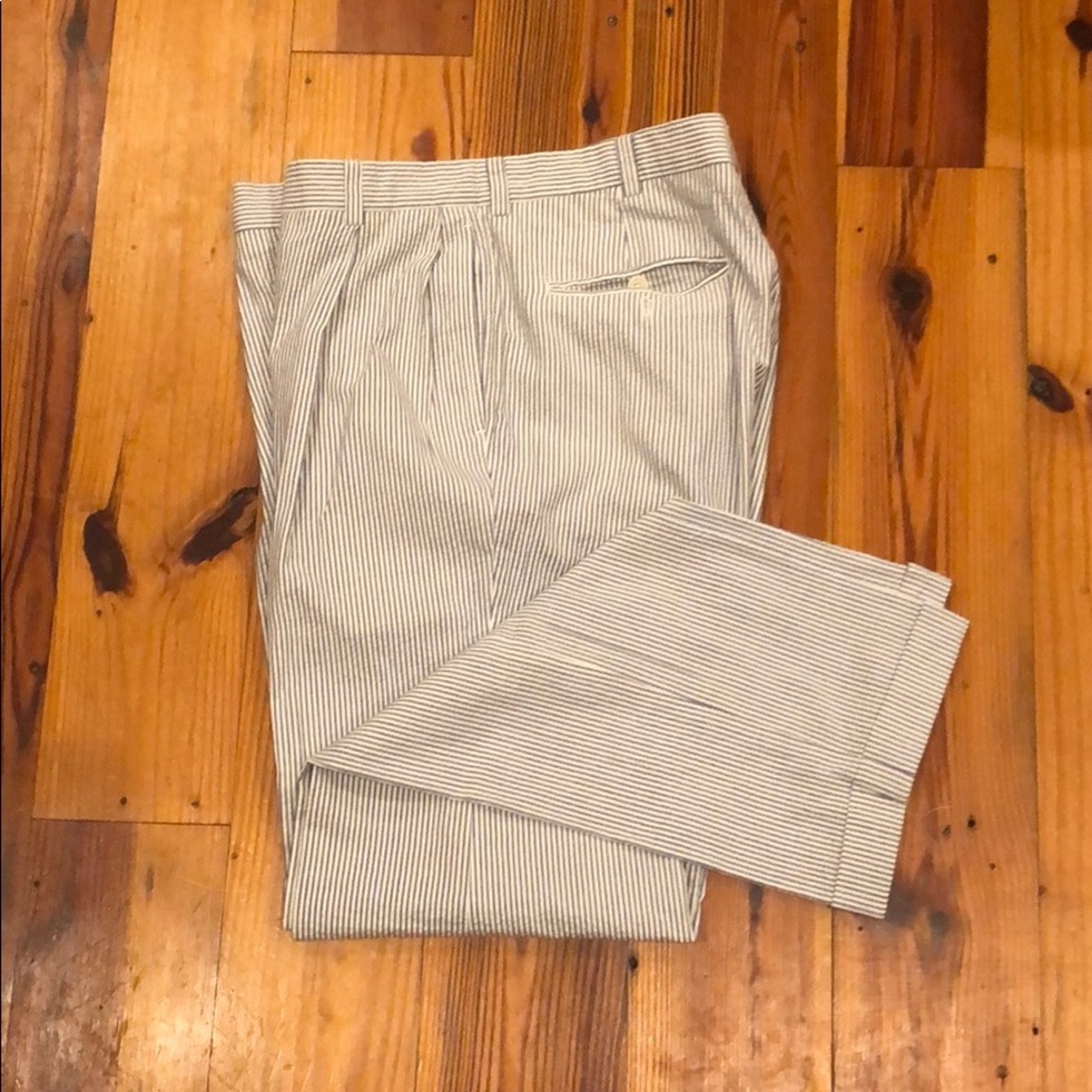 Nautical seesucker suit pants - size 33/32
